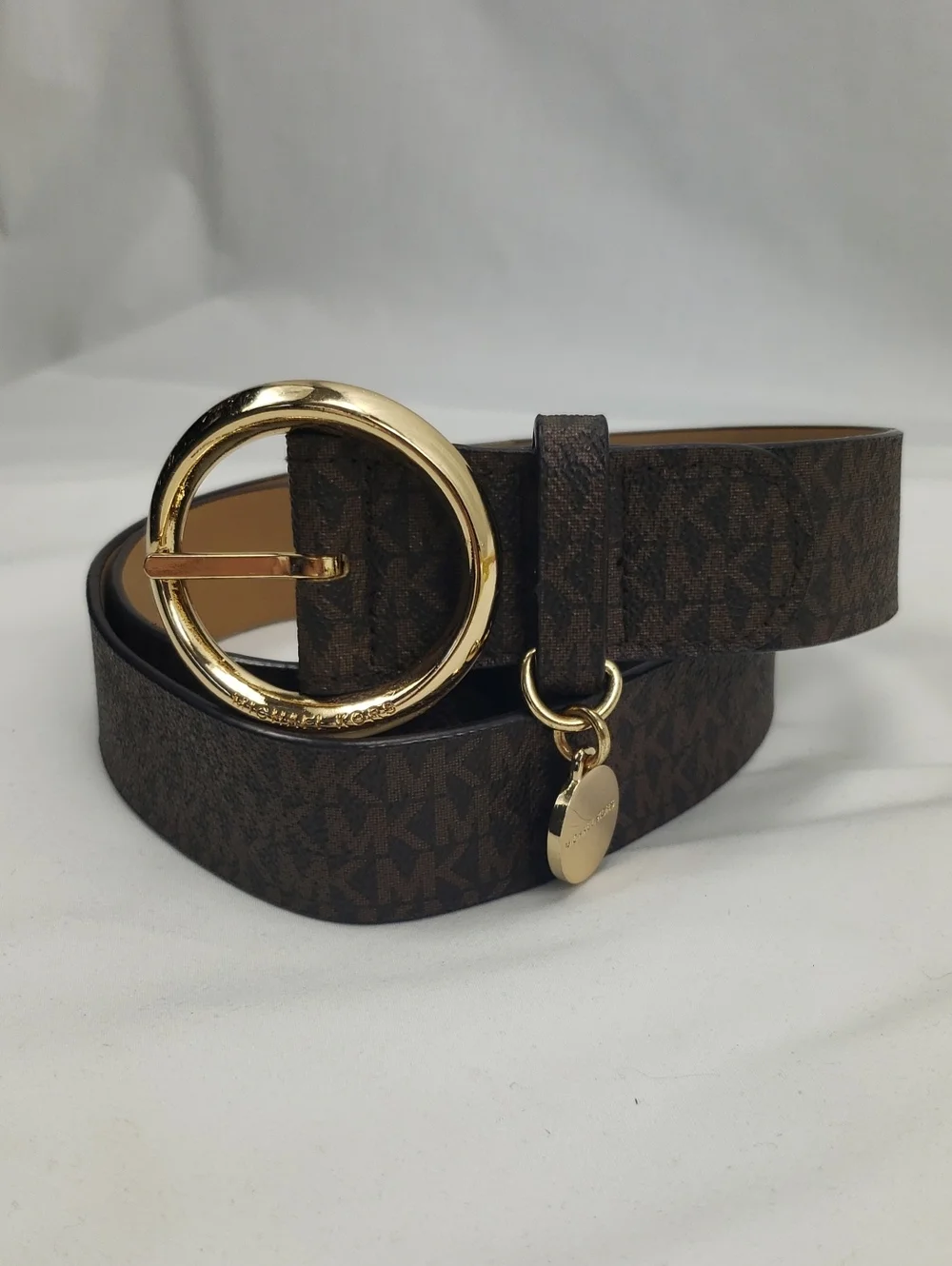 Michael Kors MK Brown Belt with Gold Hardware Women's Size Medium